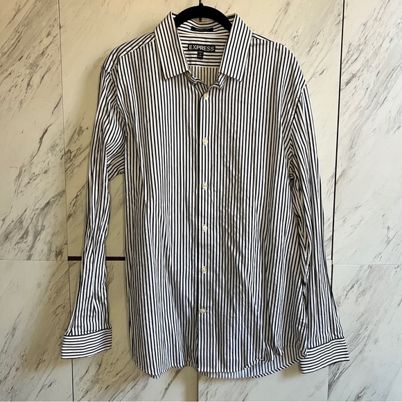Express Stripe Modern Fit Button Up Shirt SZ L - Picture 2 of 7